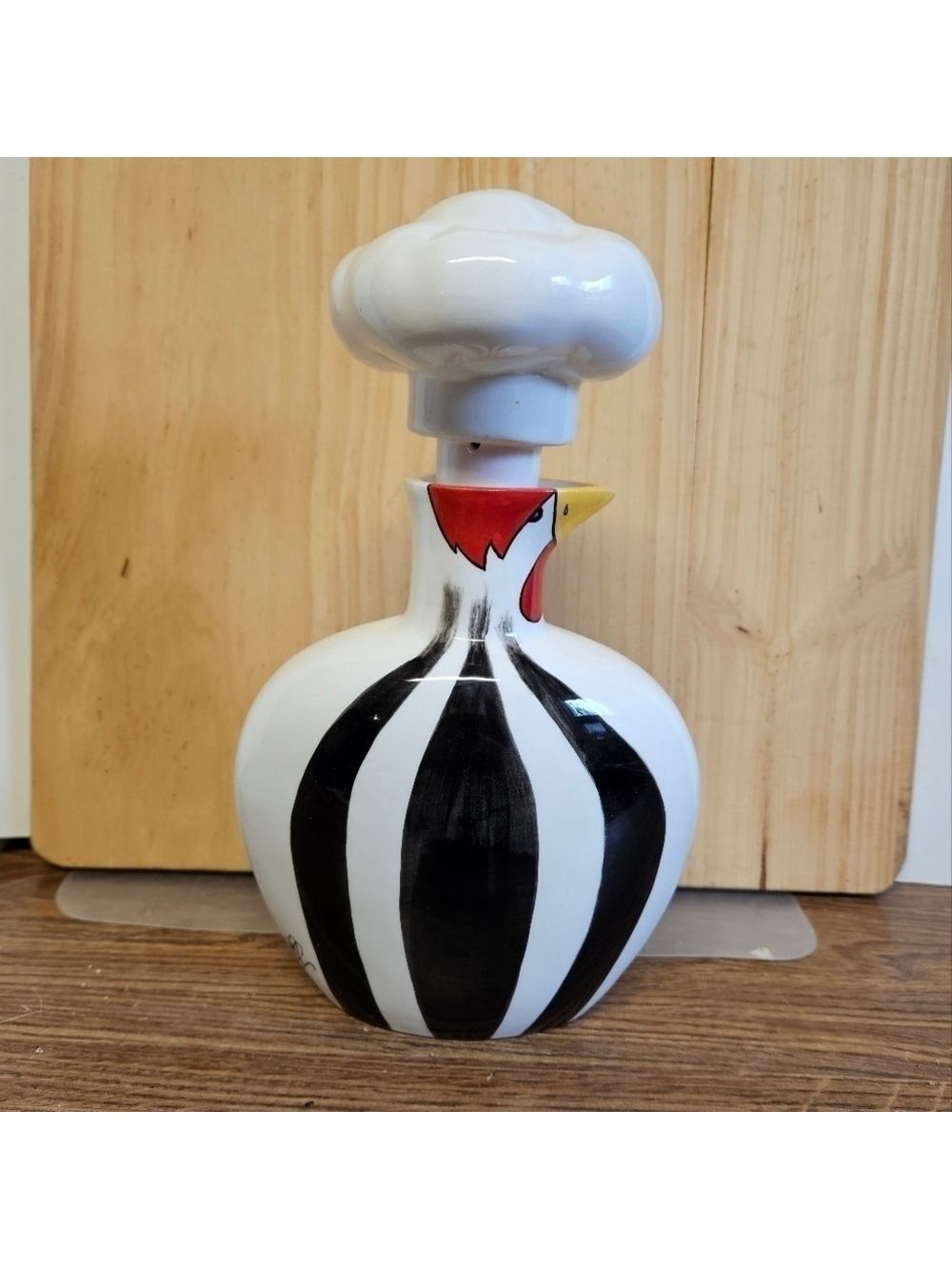 2003 "Gourmet Poulet" Carrie Olsen Garrard Ceramic Oil/Vinegar Decanter Vessel